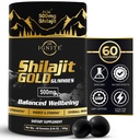 Čistá himalájská shilajitová gumička - 75% + Fulvic acid, vysoce potentní zlatý stupeň - směs pro energii, vitalitu a imunitní podporu, Cestování - Friendly, Tamarind Flavor - 60 Gumies