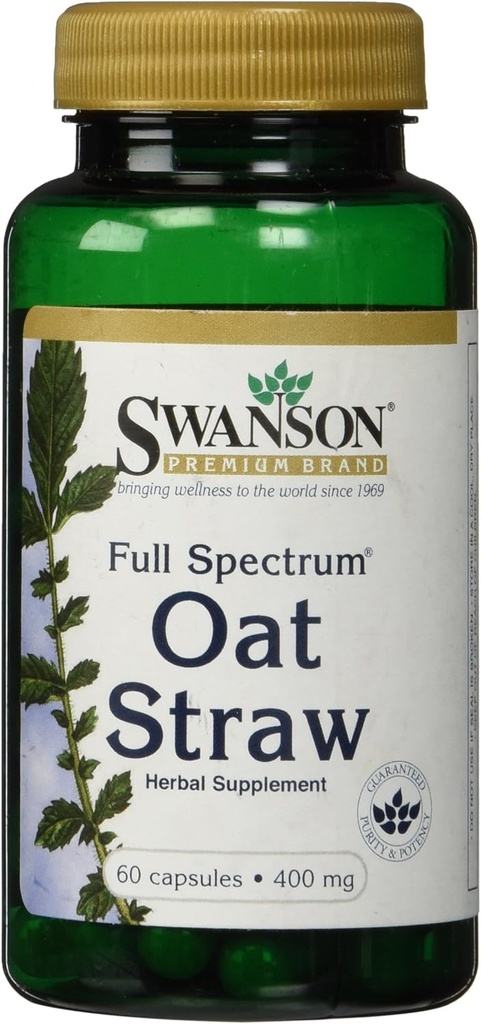 Swanson Full Spectrum Oat Straw 400 miligramů 60 Kapsle