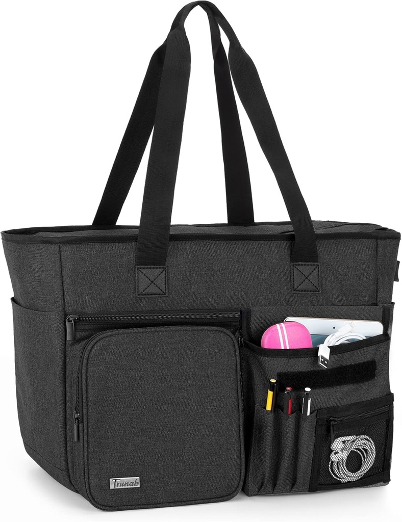 Trunab učitel tote taška pracovní pytel s vícenásobnou kapsou a vycpaný kompartment pro až 15.6 "Laptop