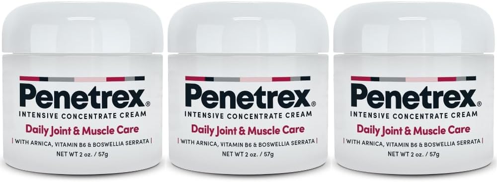 Penetrex Joint & Muscle Therapy - Soothing Comfort for Back, Neck, Hands, Feet - Premium All Body Rub with Arnica, Vitamin B6 MSM & Boswellia - 2oz 3-Pack