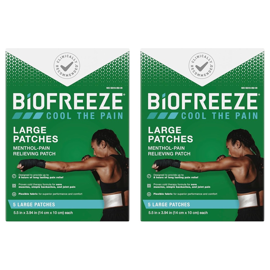 Biofreeze Pain Relief Patches, Artritida Pain Reliver, Knee & Dolní záda Pain Relief Patch, Sure Muscle Relief, Neck Pain Relief, 2 Pack (5 Biofreeze Menthol Patches)