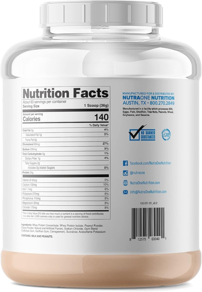 NutraOne proteinOne Whey protein podporovat obnovu a budování svalů s protein Shake prášek pro muže a ženy (Čokoládový PB Cup, 5 LB)