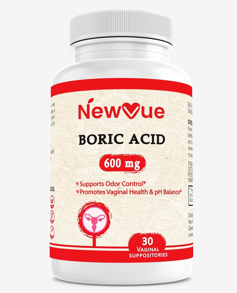Kyselina boritá Vaginální Suppositors - 100% čisté Made in USA - Inhalační zdravotní podpora (30 Počet)
