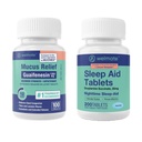 WELMATE Nighttime Wellness Bundle: Maximální síla Guaifenesin 1200mg Mucus Relief (100 Ct) & Doxylamin Successinate 25mg Sleep Aid (200 Ct) Sp. 124; Extended Relief for Restful Sleep