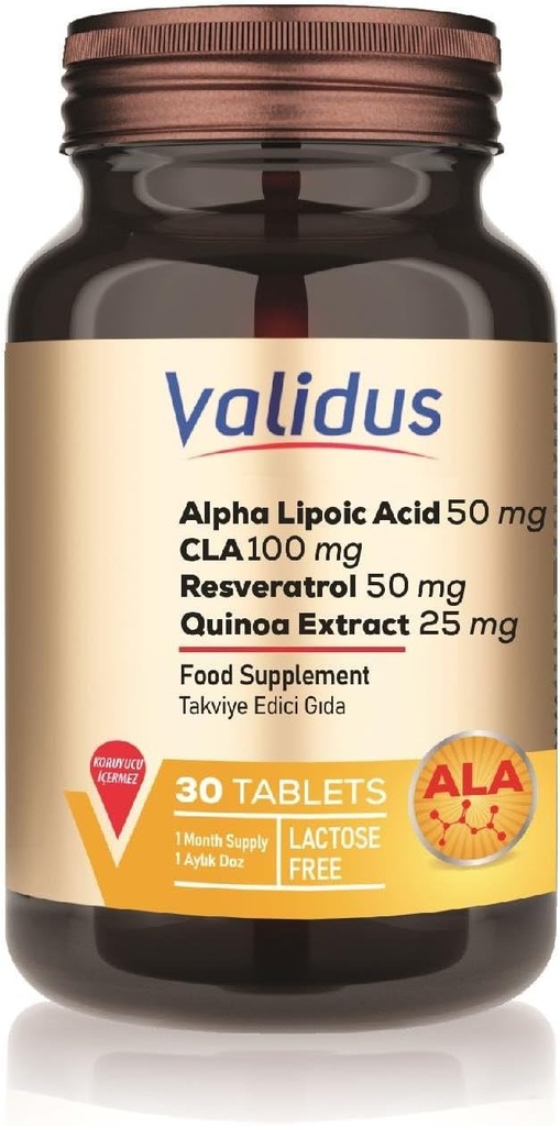 VALIDUS Alfa Kyselina lipoová + CLA + Resveratrol 30 tablet