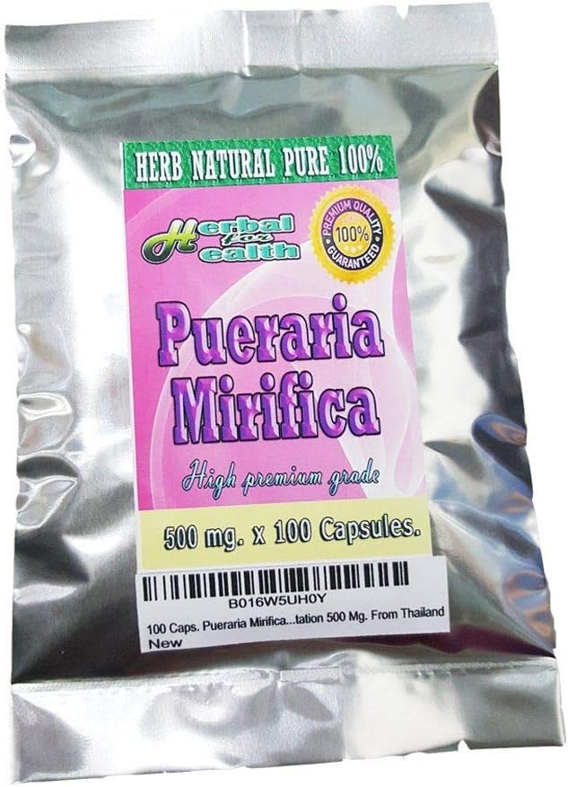 100 Caps. Pueraria Mitigaria Powder Root čisté 100% zvětšení prsu 500 Mg. z Thajska