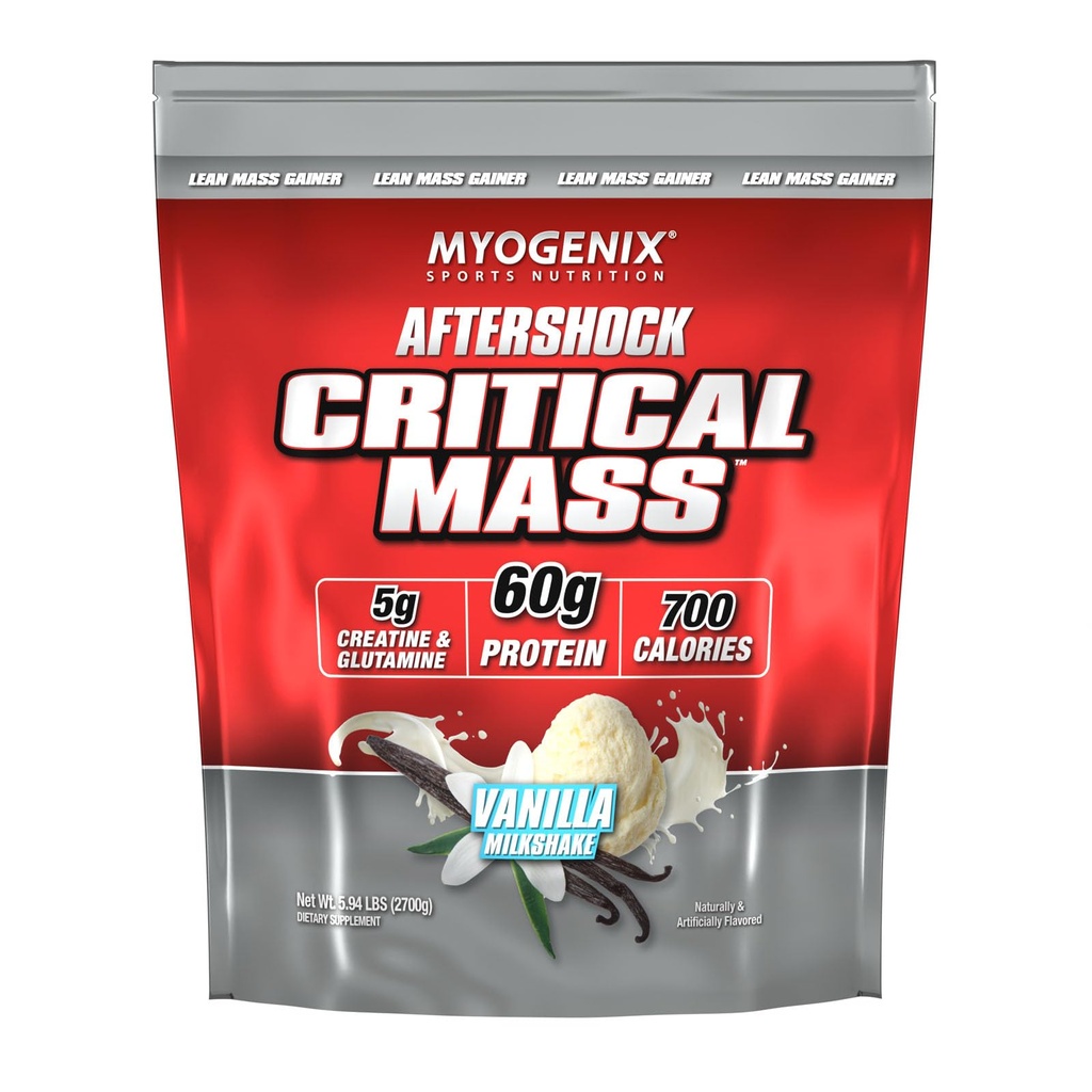 Myogenix Critical Mass Gainer - Svalová hmotnost Příplatek za přírůstek, nulová laktóza syrovátkový protein prášek - Anabolický syrovátkový protein - Vanilla (5 liber)