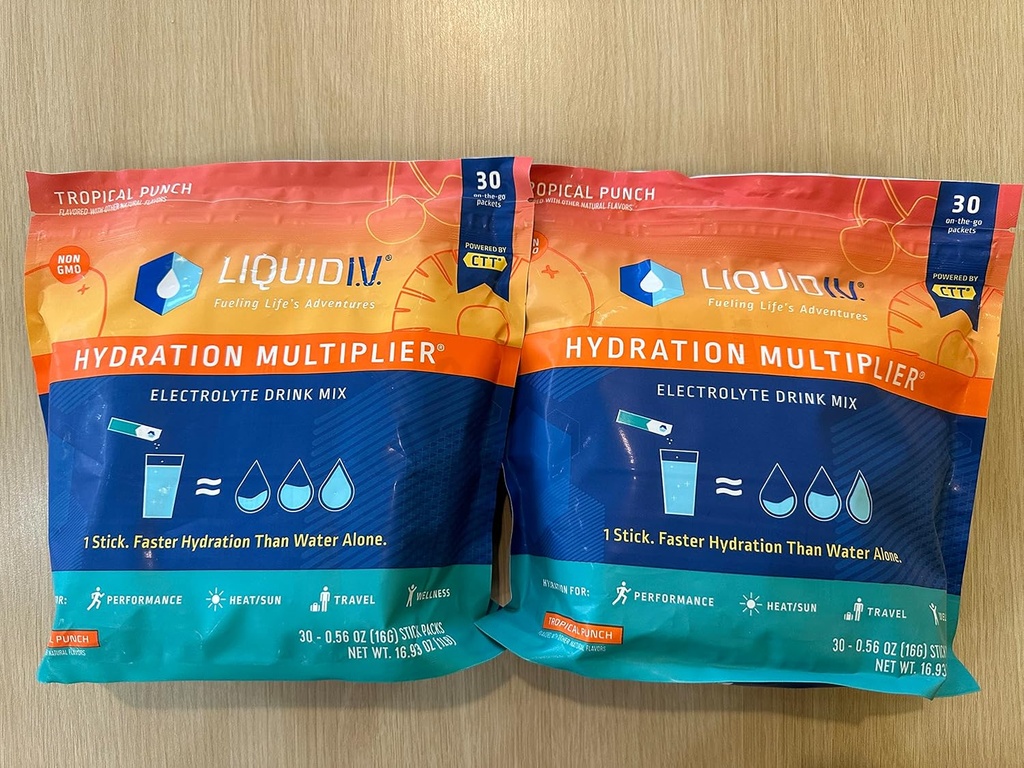 Liquid I.V. Hydration Multiplier, Tropical Punch Flavor 2 sáčky (2X30 balení), 1 počet (balení po 2)