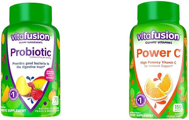 Vitafuze Probiotické a vitamín C Gumové doplňky, 70 Počet a 150 Počet