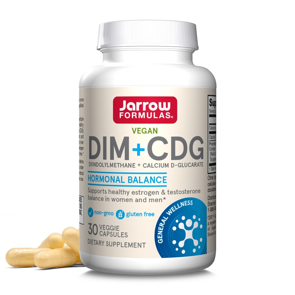 Jarrow Applicas - DIM + CDG Veggie Kapsle - 30 Počet - DIM & CDG dodatek - Pro hormonální rovnováhu - Non- GMO - Gluten zdarma