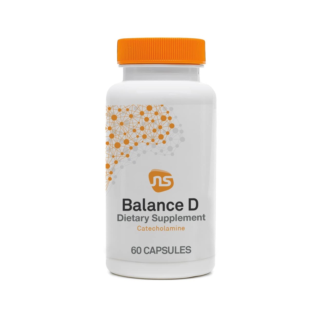 NeuroScience Balance D - Příplatek podpory moodů pro energii, zaměření a zdraví mozku - Vitamin B6, Folát & Více - Syntéza pomoci Dopaminu pro kontrolu a rozpoznávání zdravé tuby (60 kapslí)