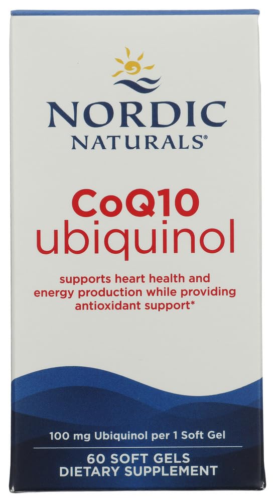 Nordic Natural Nordic CoQ10 Ubiquinol - 60 Mini měkké gely - 100 mg Coenzym Q10 (CoQ10) Ubiquinol - Heart & Brain Health, Cellular Energy Production, Antioxidant Support - Non- GMO - 60 Služeb