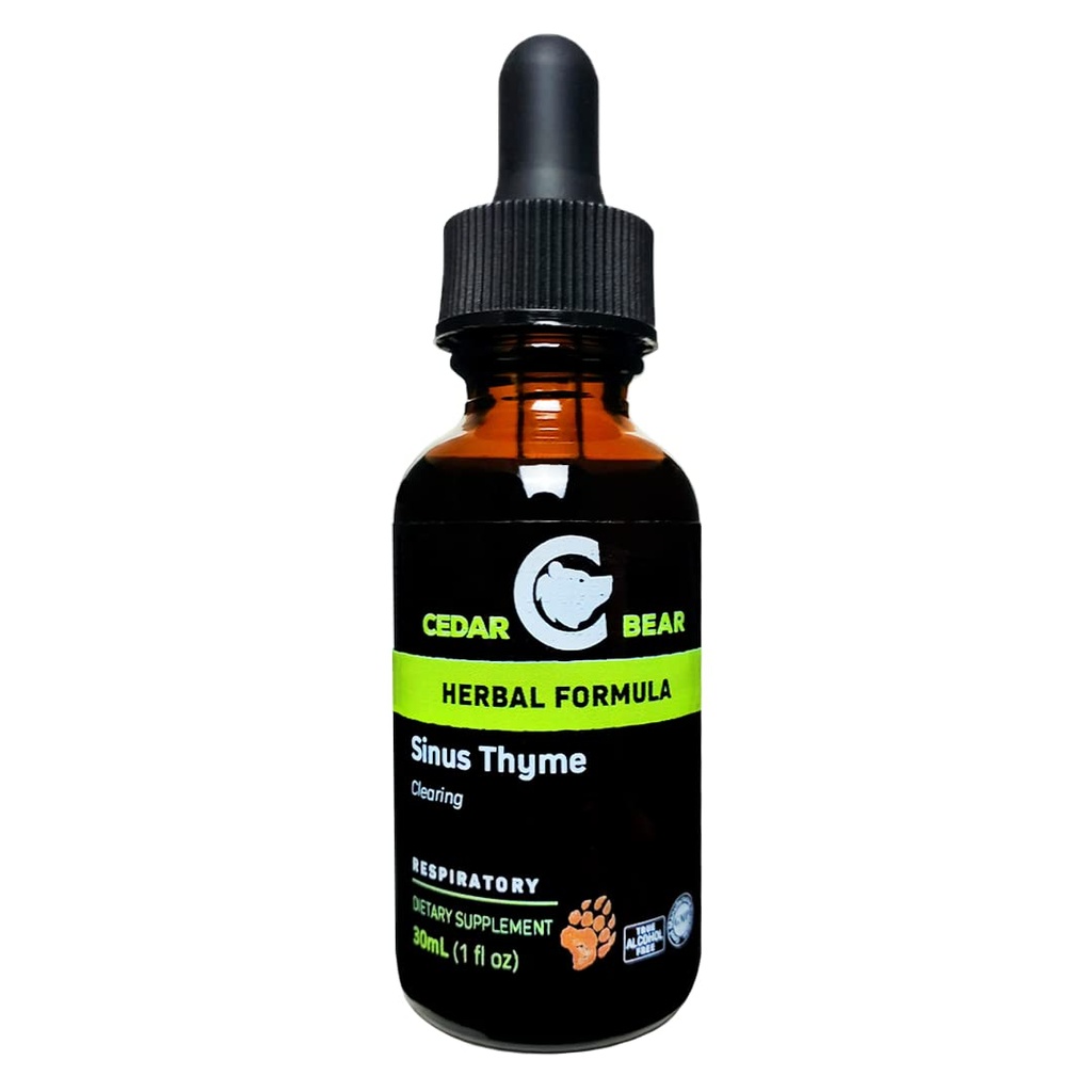 Cedar Bear Sinus Thyme a Liquid Bylinný dodatek, který podporuje jasné fungování v Sinuses a zlepšuje imunitní funkce 1 fl oz / 30 ml