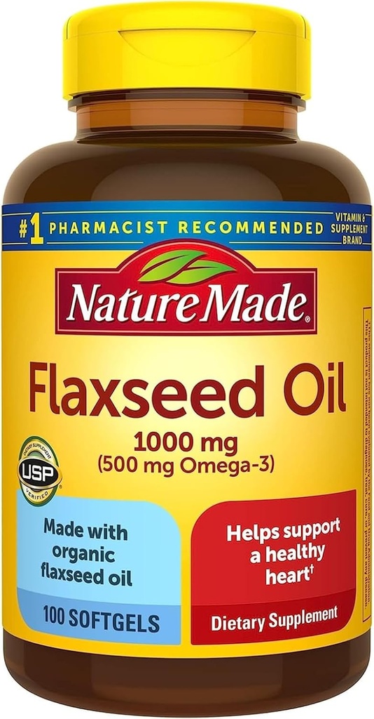 Nature Made Flaxseed Oil 1000mg, 100 Liquid Softgels (Balení po 4)
