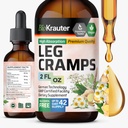 BIO KRAUTER Leg křeče tinktura s Quinine - zázvor & heřmánkový tekutý extrakt pro nohy křeče - přírodní alkohol & cukr zdarma Formule - Vegan kapky 2 Fl.Oz.
