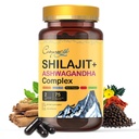 Himalayan Shilajit- Komplex s Ashwagandha, Mace, Gokshura, Skořice & Piperine CLANE124; Energie, Vitality & 85 + Stopové minerály, Shilajit pro muže, Shilajit pro ženy, Pravidelná dávka - 150 tobolek