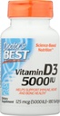 Lékaři Nejlepší vitamin D3 5000IU, Non- GMO, 180 Softgel (Balení po 1)
