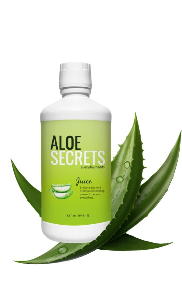 ALOE SECRETS Aloe Vera Juice - Revitalizace vašeho wellness - Neochucené, 32- z - Vylepšení trávení, nurish skin, Hydrate - Bonus: E-Book Included