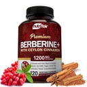 NutriFlair Premium Berberine HCL 1200mg, 120 Kapsle - Plus čistá Ceylon Skořice, Berberine HCI Root Supplements Pills - Imunitní systém - přináší optimální 8% HCl