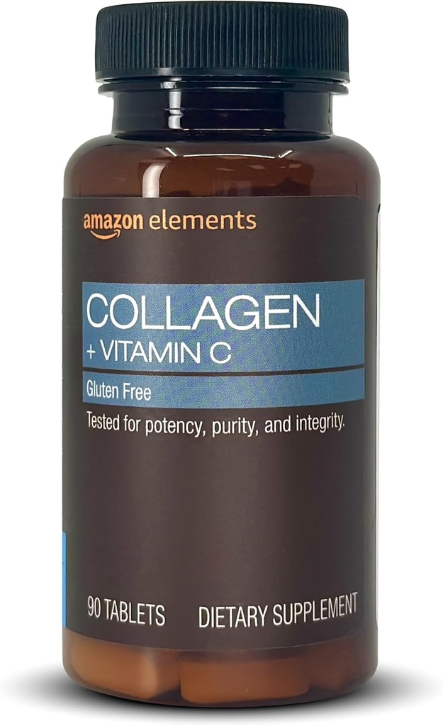Prvky Collagen Peptides + Vitamin C, 2500 mg Collagen Peptides per Serving, 90 tablet, 1 měsíční dodávka