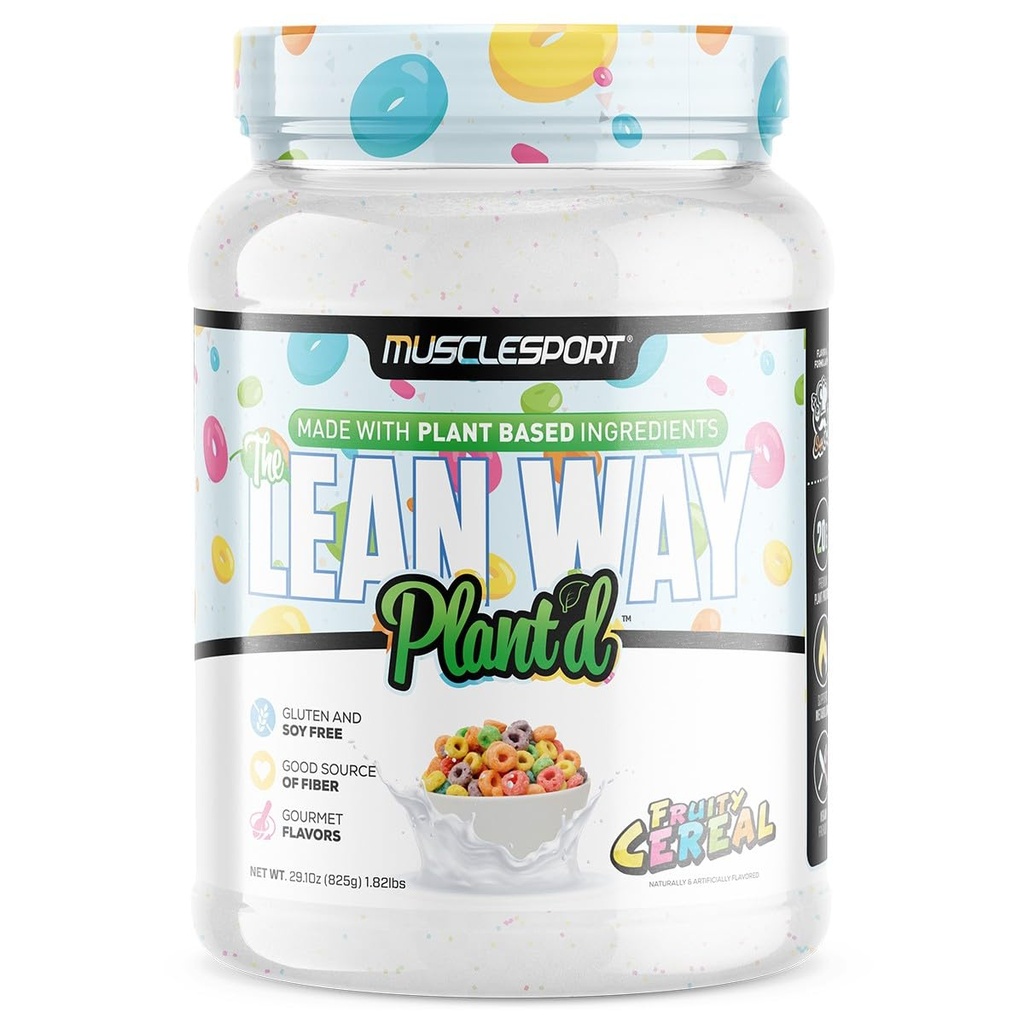 Musclesport Lean Way Plant Protein - Pea Protein a Brown Rice Protein Blend, s přidanými CLA, MCT a L- karnitin - 20 Služeb (Ovocné cereálie)
