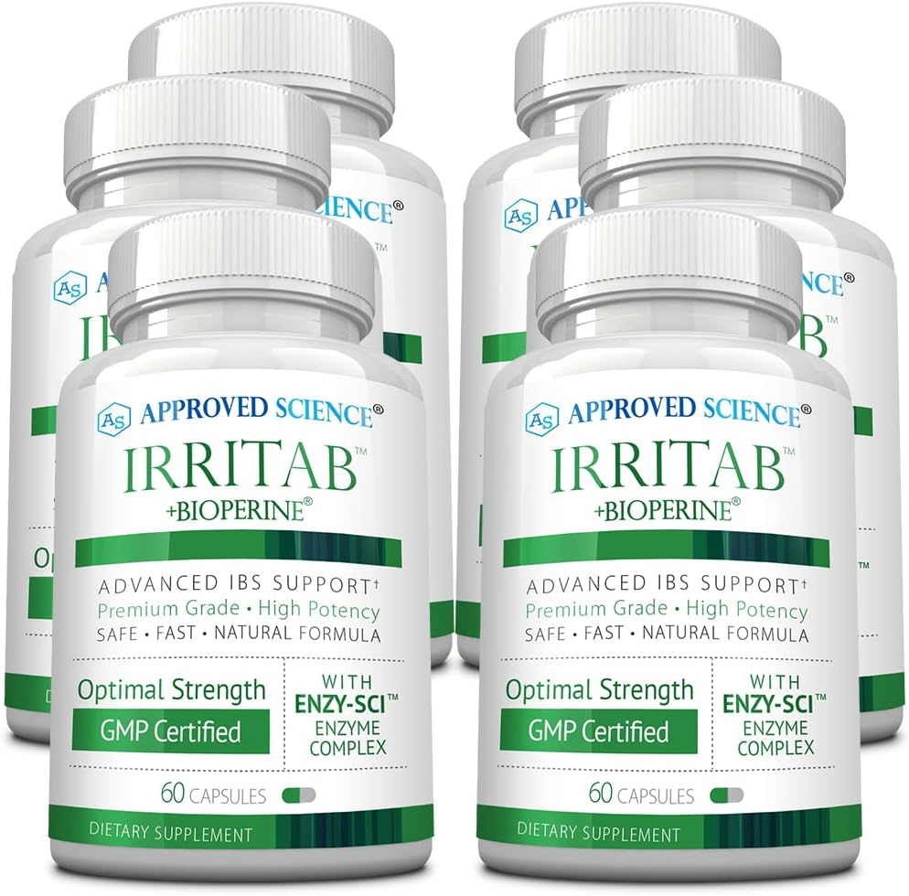 Schválený vědecký Irritab - Natural Digestive Enzyme Support - Celková podpora - 6 měsíční dodávka