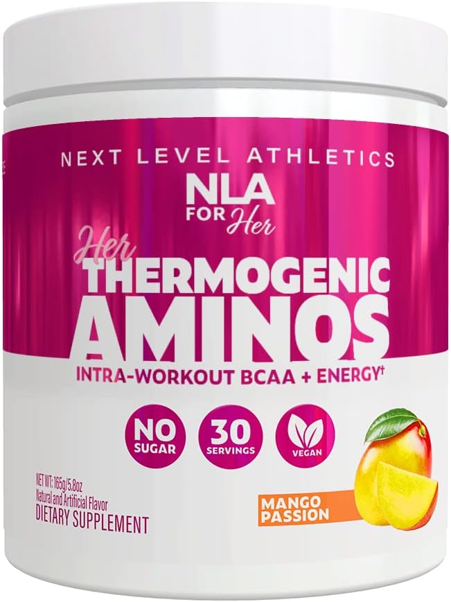 Její termogenní amino- ženské pre post & Intra cvičení Booster (Mango Passion, 30 Servings) w BCAA Essential aminokyseliny, kofein, & Electrolytes- Max Vaše cvičení w Setrvalá EnergyVegan, cukr zdarma