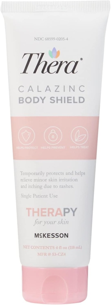 McKesson 's Thera Calazinc Body Shield, Calamine with Zinek Cream - Skin Barrier Ointment for Eczema, Psoriasis, Diaper Rash - 4 oz. Trubka, 1 Počet