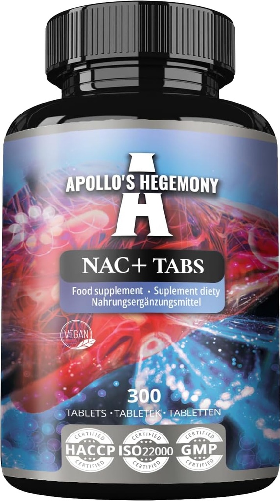 APOLLO 'S HEGEMONY NAC + 150 mg - N-Acetyl L-cystein a Artichoke Extract, 300 Veganových tablet, 1200 Služeb, Amino kyseliny doplněk stravy, podporuje Detox a zdraví jater
