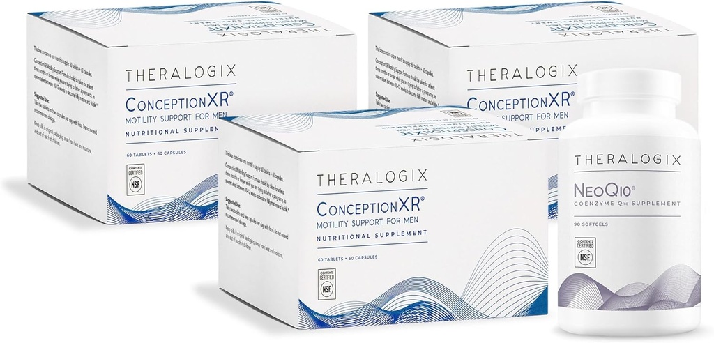 Theralogix ConceptionXR Motility Support Formule + NeoQ10 Bundle, 270 Počet (Balení po 4)