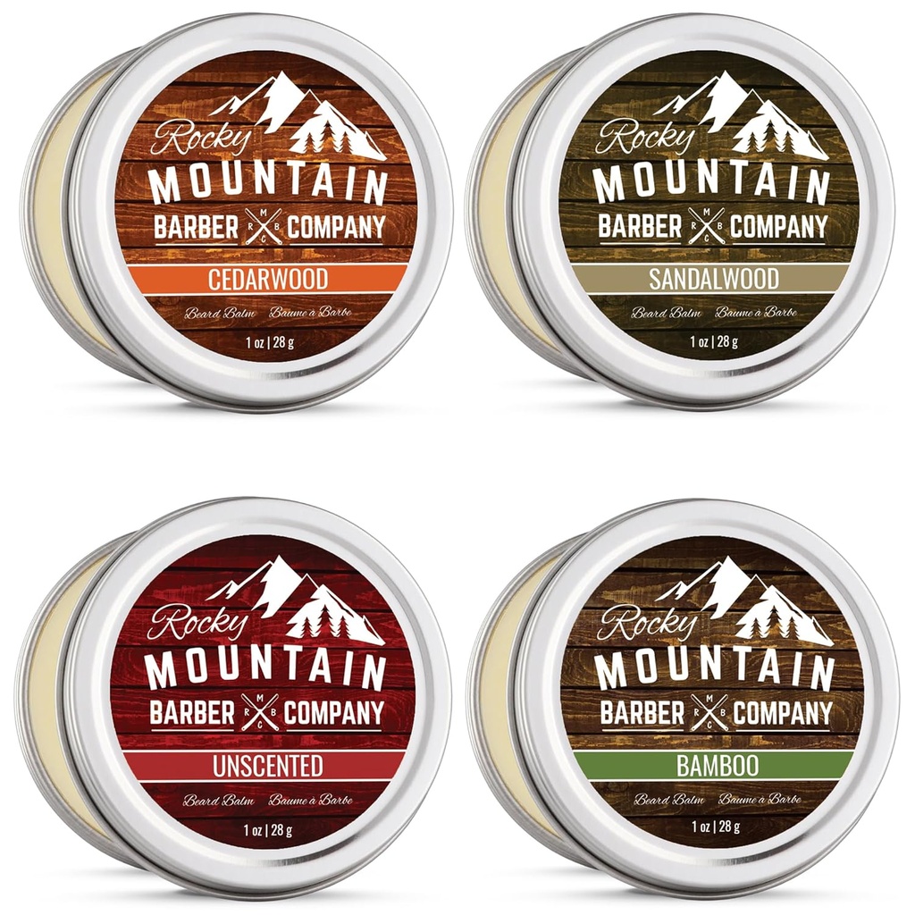 Barevný balzám Variety Pack - 4 přírodní vzorky (1 oz každý) s Argan Oil, Shea Máslo, Kokosový olej & Jojoba Oil - bohaté na vitamíny a minerály