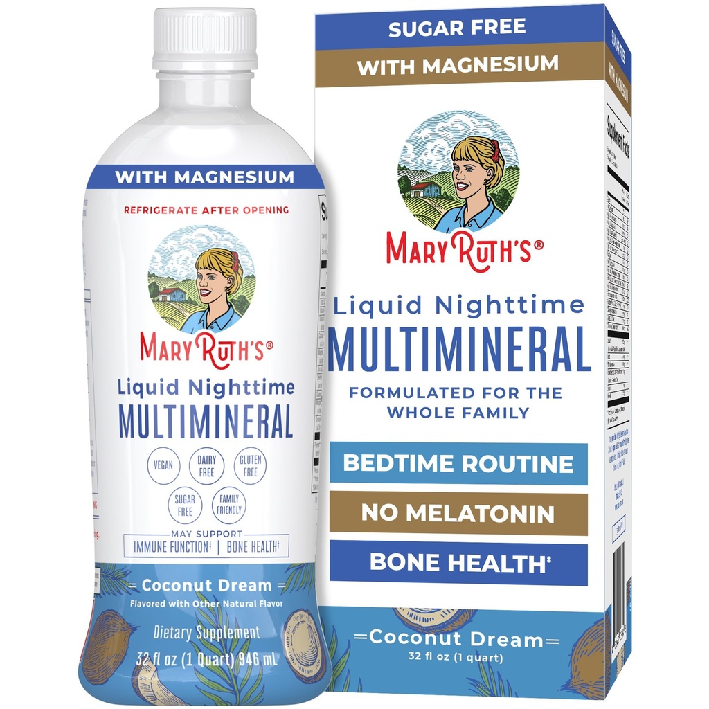 MaryRuth organics Liquid Nighttime Multimineral Is124; No Melatonin Is124; Bedtime Rutin Is124; Magnesium Citrát 124; vápník Is124; zinek 124; Vitamin D3 Is124; K dispozici ve 4 Flavors - Vegan Is124; Cukr Free Is124; gluten Free Is124; 32 Oz