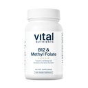 Vitální živiny Vitamin B12 & Methyl Folát 124; Vegan Methylovaný folát & B12 Dodatek CLAS124; 5-MTHF Plus B12 podporuje nervový systém & Metabolismus * CLAS124; Gluten, Mléčné mléko, Soy zdarma CLAS124; 100 Kapsle