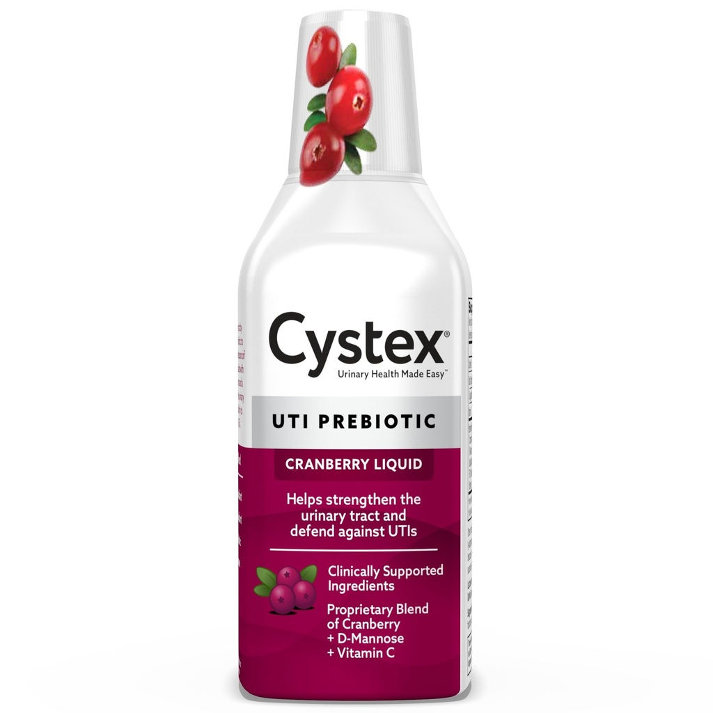 Cystex UTI Support & Močový doplněk zdraví - Sugar- Free Cranberry Prebiotic with D-Mannose, Vitamin C, & Bromelain for UTI Protection & Maintenance - Liquid Formule - 7.6 fl oz - (Balení po 1)