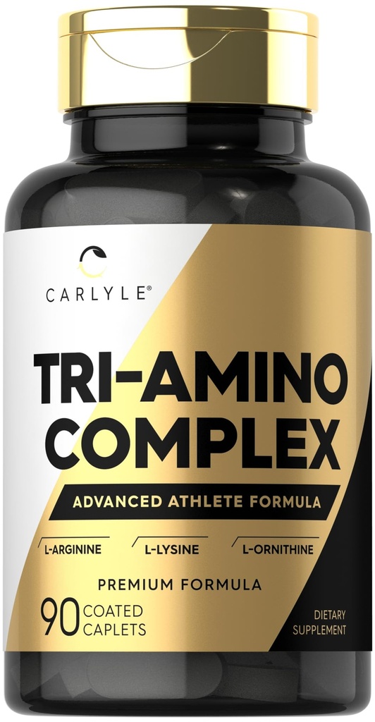 Carlyle Tri-Amino L-Arginin L-Ornithin L-Lysin dodatek 124; 90 Kaplety 124; Vegetariánské, Non- GMO, gluten zdarma