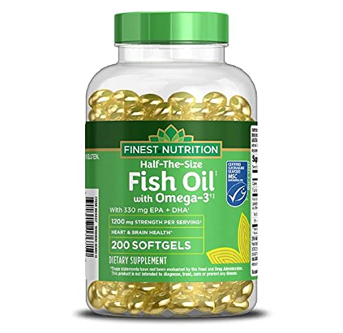 Walgreens (dříve nejjemnější výživa) Half- The- Size Fish Oil 1200 mg Softgels 200.0ea