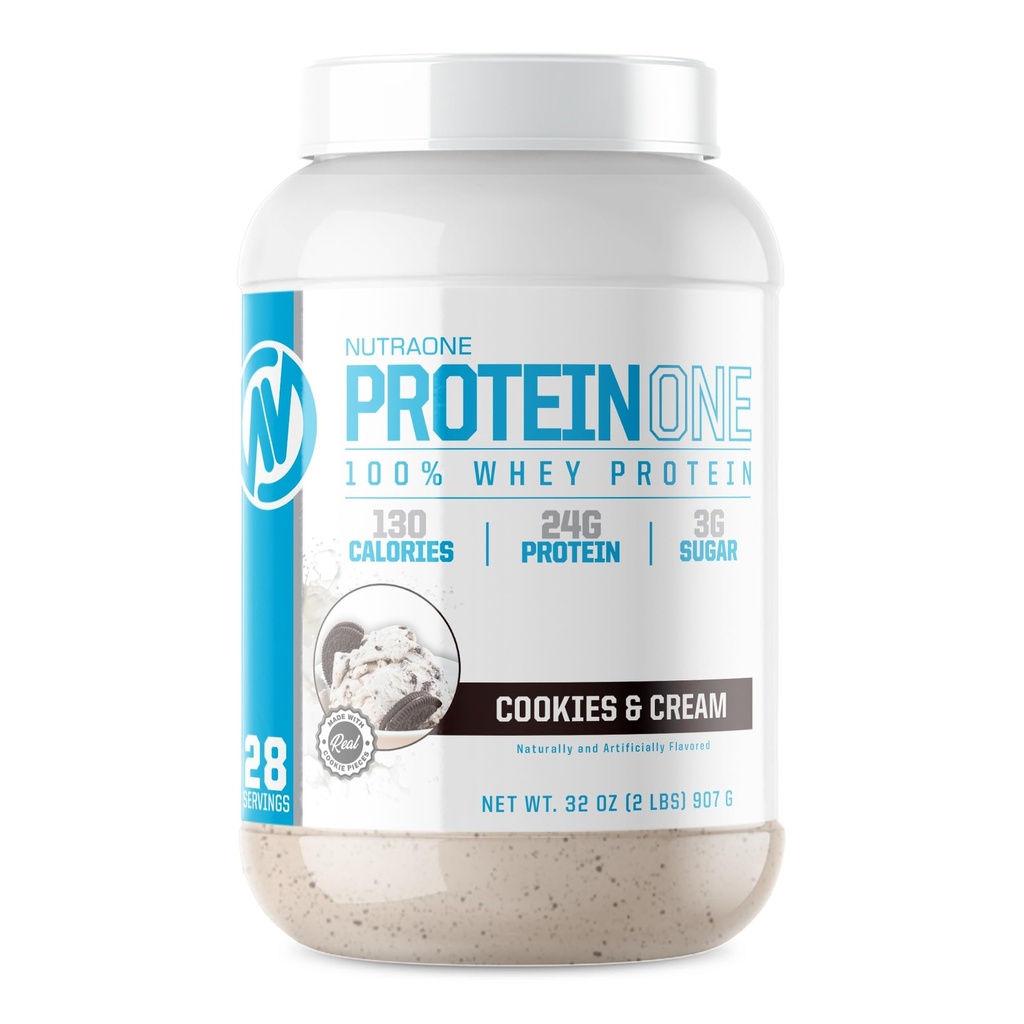 NutraOne proteinOne Whey protein podporovat obnovu a budování svalů s protein Shake prášek pro muže a ženy (Cookies & Cream, 2 LB)