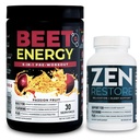 Nutrology Beet Natural O2, Pre Workout Powder, Energy, Endurance & Nitric Oxide Booster with Beet Powder, Passion Fruit Flavor (30 Služeb) Zen přírodní doplněk hořčíku (30 Služeb)