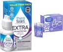 TeraTears Extra suché oční kapky, 2 Count & Nice 'n Clean 100 SmudgeGuard Lens Wipes Bundle
