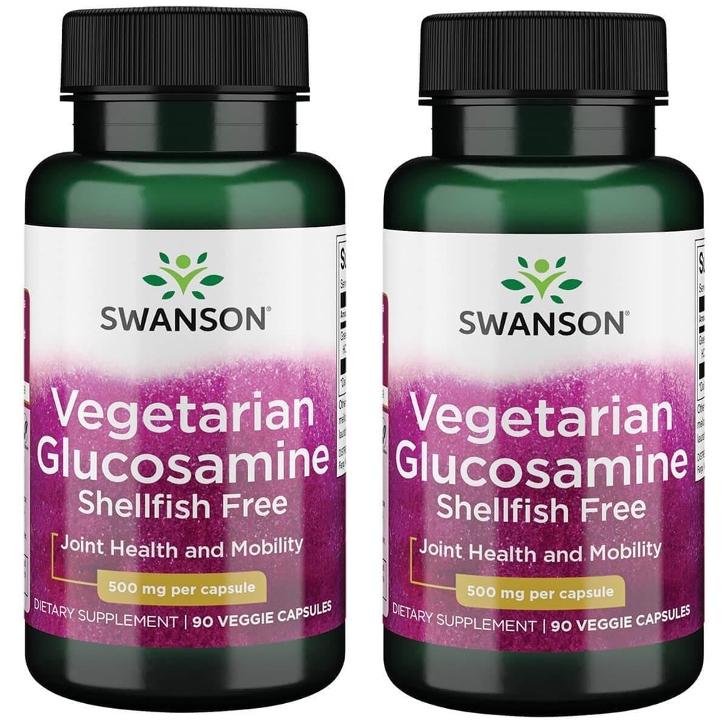 Swanson Vegetarian Glucosamine - Shellfish Free 500 miligramů 90 Veg Kapsle (2 balení)
