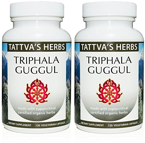 Triphala Guggul Bylinný dodatek, Ayurveda Bylinné doplňky, Stravovací zdraví & Podpora, Triphala Powder Kapsle, 240 Počet (2 Pack), 25 Roky Premium Service