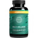 Primal Harvest Multi kolagen pilulky pro ženy a muže (typ I, II, III, V, X) 120 Kapsle w / Vitamin C pro vlasy, kůže, nehty