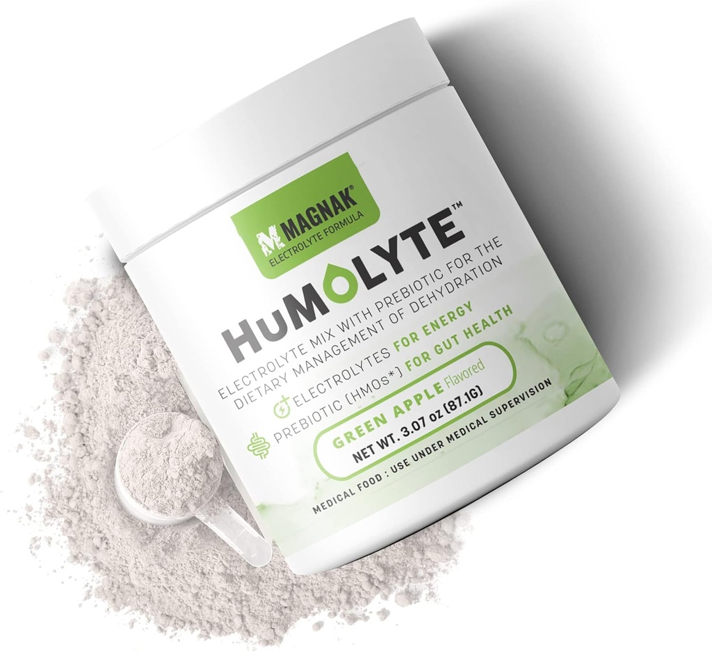 Humolyte Electrolyte Powder for Chemoterapie Pacienti - patentovaný HMO vzorec pro hydrataci a Gut zdraví - Prebiotický, gluten- Free, Green Apple Flavor, 3.07 oz