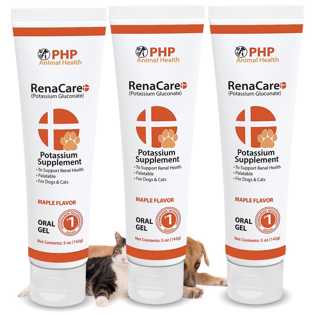 Péče K je pro ledviny K (draselný glukonát) Draslík doplněk gel pro psy a kočky, (15 oz) s Maple Flavor (Made in U.S.A)