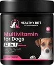 Zdravé kousnutí 12 v 1 Multivitamin pro psy - Doplněk pro pleť a kabát, imunitní podpora, Pet Vitamíny, vápník pro psy Made in USA - 120 Počet