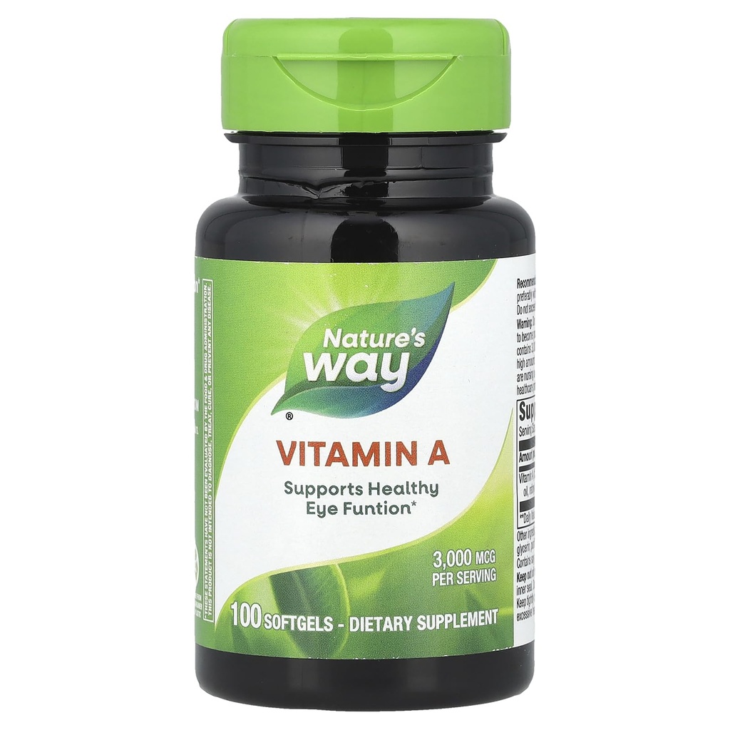 Přírodní způsob vitaminu A, vysoká potence, podporuje zdravé oční funkce *, 3000 mcg per Serving, 100 Softgels (Balení květen Vary)