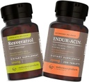 Endurance Produkty Resveratrol Dodatek - Grape Skin Extract a ENDUR- ACIN 250mg Niacin - Rozšířené uvolnění pro optimální absorpci & Low- Flush