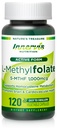 Bioaktivní folát (L- 5- MTHF 1000mcg, Folát 1700mcg) - Podpora mozku a nálady, Easy- to- polykání, 120 Veg Kapsle