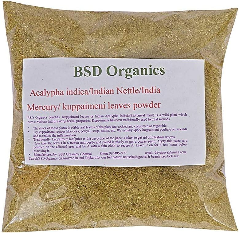 Listy Powder of Acalypha Indica / Indian Nettle / Indian Mercury / Indian Copperleaf / kuppaimeni (200 Gram / 7 Ounce)