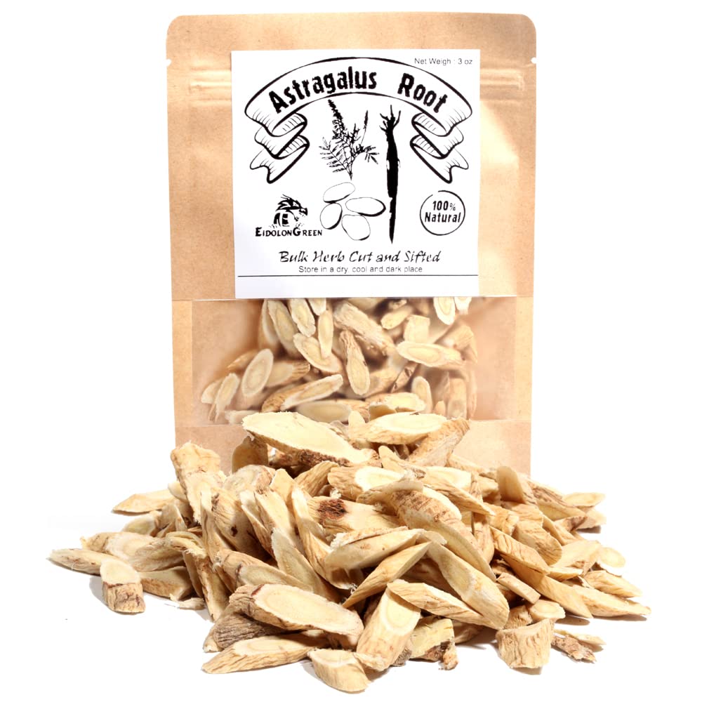 Astragalus Root (Milkvetch / Huangqi / România / România / România) Astragalus Root Sliced Raw, Sušené Býčí Byliny 3Oz (88g)